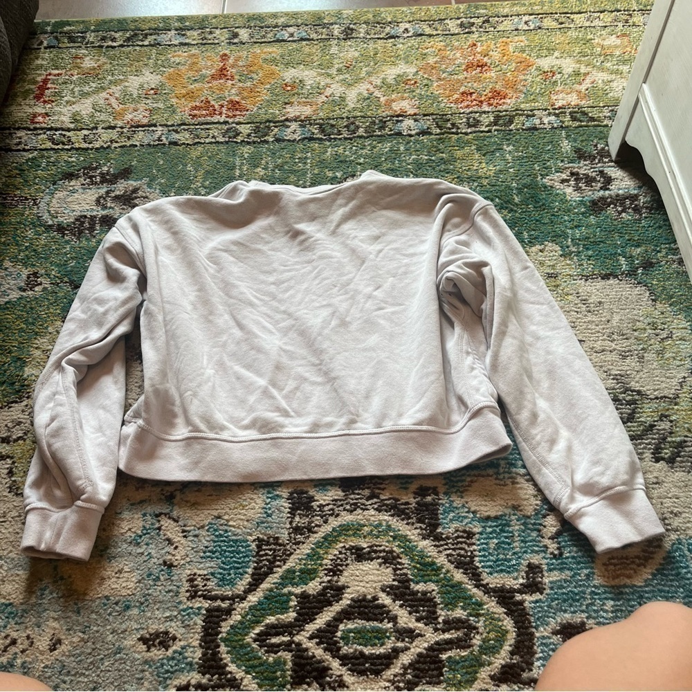 Nike Sportswear Women’s Small Light Beige Speckled Logo Crewneck Sweatshirt - Picture 7 of 9